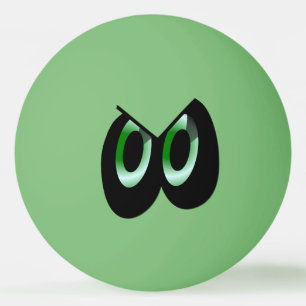Green Glare Cartoon Eyes Pingpongbal