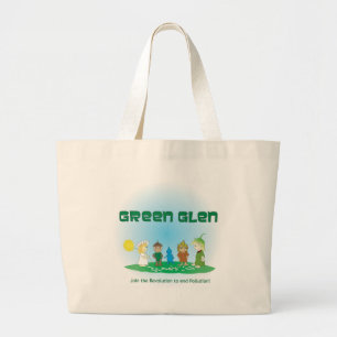 Green Glen Gang organic bag 1 Grote Tote Bag
