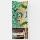 Green Glitter 30e verjaardag & ballonnen Spandoek (Verticaal)