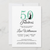 Green Glitter 50 Uitstekend | 50ste verjaardag Kaart (Voorkant)