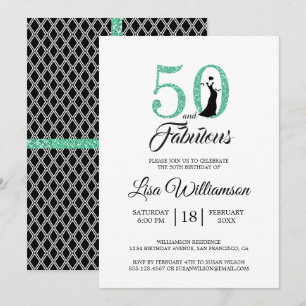 Green Glitter 50 Uitstekend   50ste verjaardag Kaart