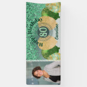 Green Glitter 80e verjaardag & Banner Bellen (Verticaal)