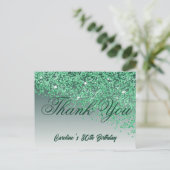 Green Glitter, 80ste verjaardag Briefkaart (Staand voorkant)