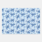 Green Glitter Blue Ornamenten Bows Christmas Inpakpapier Vel (Voorkant 3)