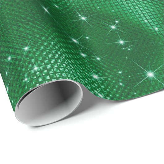 Green Glitter Cadeaupapier (Rol Hoek)