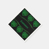 Green Glitter Celtic Heart Knot Pattern Napkins Servet (Hoek)