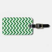 Green Glitter Chevron Pattern Bagagelabel (Voorkant horizontaal)