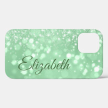 Green Glitter Chic Girly Name