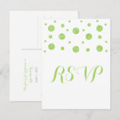 Green Glitter Confetti Response Briefkaart (Voorkant / Achterkant)