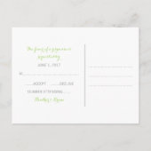 Green Glitter Confetti Response Briefkaart (Achterkant)