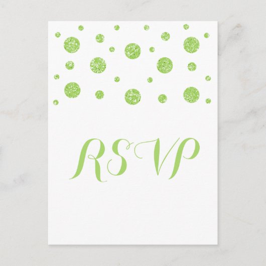 Green Glitter Confetti Response Briefkaart (Voorkant)