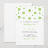 Green Glitter Confetti Wedding Invite Kaart (Voorkant / Achterkant)