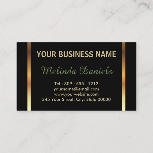 Green Glitter en Leopard Skin - Haarstylist Visitekaartje (Achterkant)