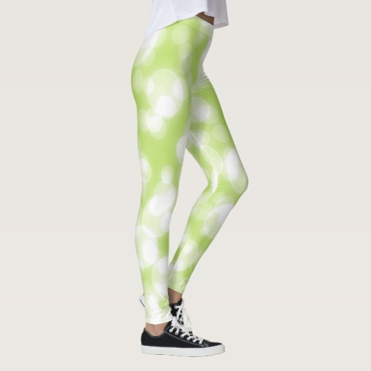 Green Glitter Faux Folie Bokeh Leggings (Rechts)