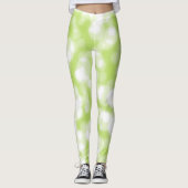 Green Glitter Faux Folie Bokeh Leggings (Voorkant)