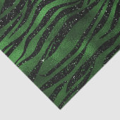 Green Glitter Glam Tiger Stripes Patroon Tissuepapier (Detail)