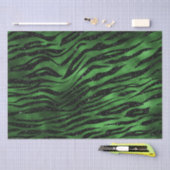 Green Glitter Glam Tiger Stripes Patroon Tissuepapier (Craft)
