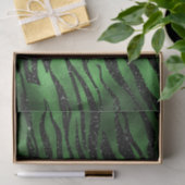 Green Glitter Glam Tiger Stripes Patroon Tissuepapier (Geschenk)