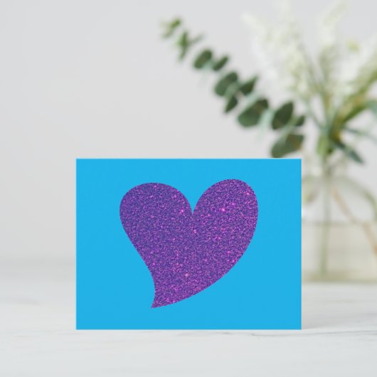 Green Glitter Heart Feestdagenkaart (Staand voorkant)