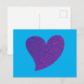 Green Glitter Heart Feestdagenkaart (Voorkant / Achterkant)
