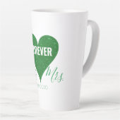 Green Glitter Heart Mr & Mrs Large Latte Mok (Rechterhoek)