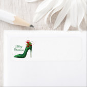 Green Glitter Heels Adresetiketten Etiket (Insitu)