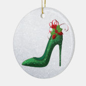 Green Glitter Heels Ornament (Links)