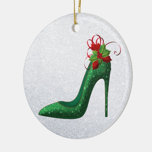Green Glitter Heels Ornament (Links)