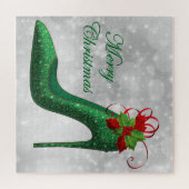Green Glitter Heels Puzzle Legpuzzel (Horizontaal)
