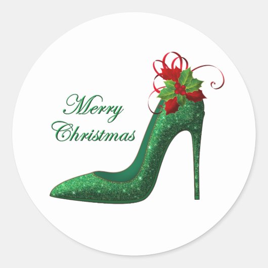 Green Glitter Heels Stickers (Voorkant)