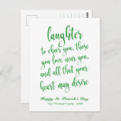 Green Glitter Irish Toast St. Patrick's Day Briefkaart (Voorkant / Achterkant)