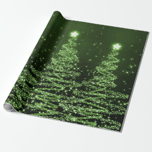 Green Glitter kerstbomen Holiday Cadeaupapier