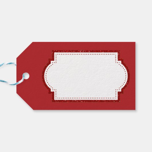 Green Glitter Kerstster Cadeaulabel (Achterkant Horizontaal)