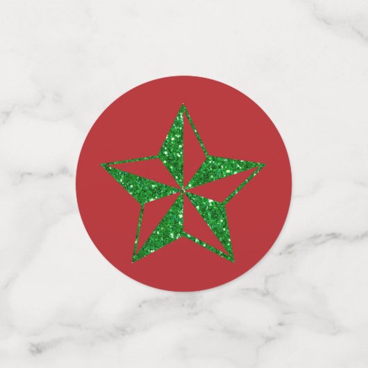 Green Glitter Kerstster Confetti (Kleine voorkant)