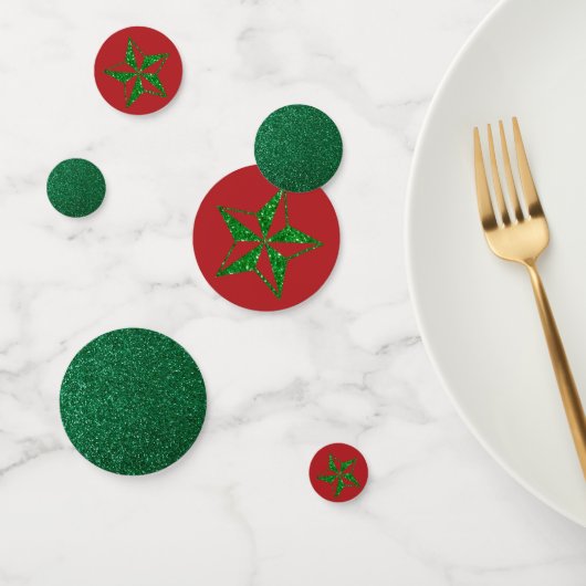Green Glitter Kerstster Confetti (Groep)