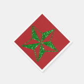 Green Glitter Kerstster Napkins Servet (Hoek)