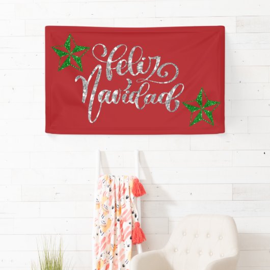 Green Glitter Kerstster Spandoek (Insitu)