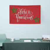 Green Glitter Kerstster Spandoek (Beurs)