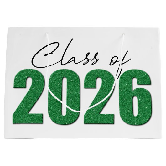 Green Glitter Klasse van 2026 Groot Cadeauzakje (Voorkant)
