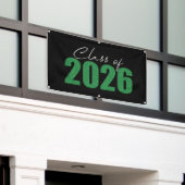 Green Glitter Klasse van 2026 Spandoek (Buitenkant Gebouw)
