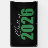 Green Glitter Klasse van 2026 Spandoek (Verticaal)