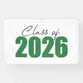 Green Glitter Klasse van 2026 Spandoek (Horizontaal)