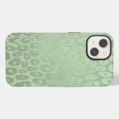 Green Glitter Leopard Texture iPhone Hoesje (Achterkant horizontaal)
