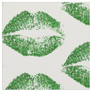 Green Glitter Lips #2 Stof