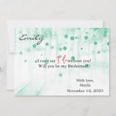 Green Glitter Minimal Script Bruidsmeisje Voorstel Kaart (Voorkant)