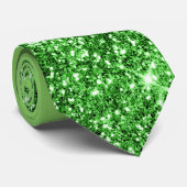 Green Glitter Necktie Stropdas (Opgerold)