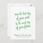 Green Glitter Old Irish Blessing St. Patrick's Day Briefkaart (Voorkant / Achterkant)