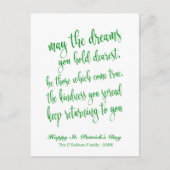 Green Glitter Old Irish Blessing St. Patrick's Day Briefkaart (Voorkant)