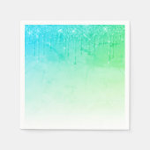 Green Glitter Ombré Glam Sparkles Party Servet (Voorkant)