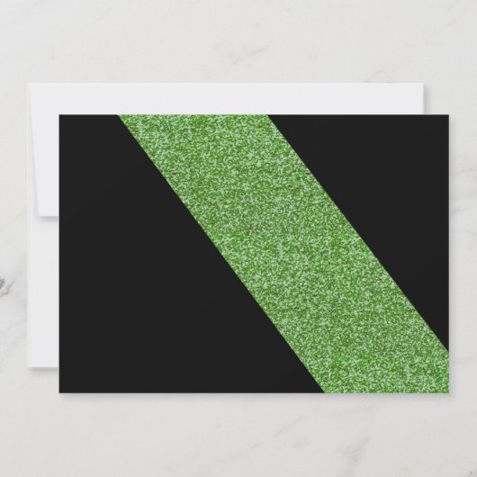 Green Glitter Photo Lijst Afstuderen Invitation Kaart (Achterkant)